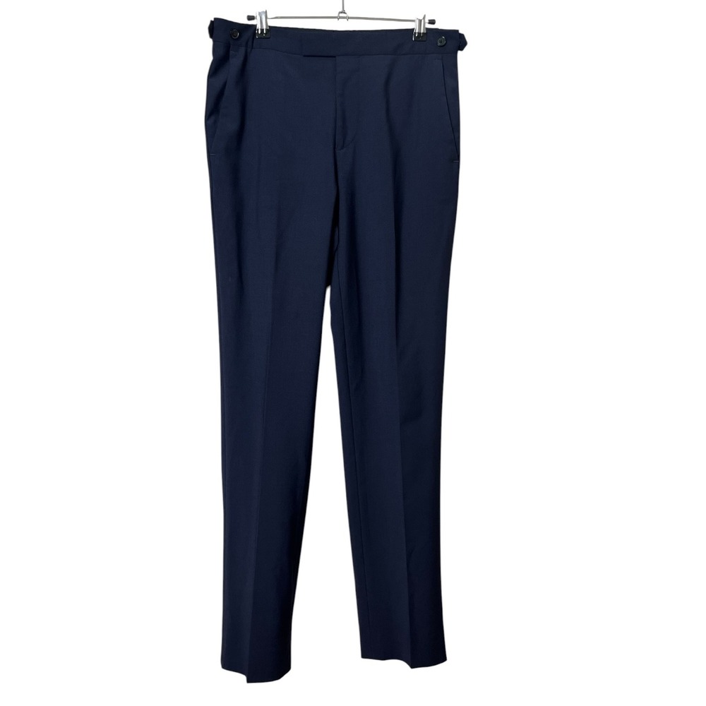 REISS Hope Travel Trousers Men's 30 Navy Modern Fit Wool Blend Tailored - Picture 2 of 9